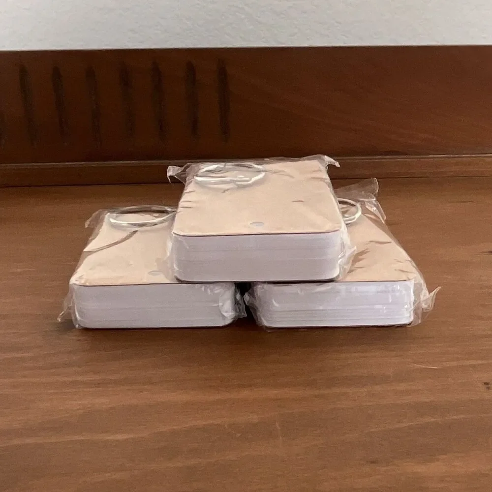 Brown Kraft Paper Flash Cards with Ring, Set of 3